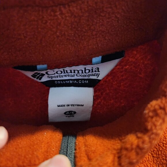Columbia Orange‎ Fleece Jacket Boys Size 4/5 - Picture 3 of 4